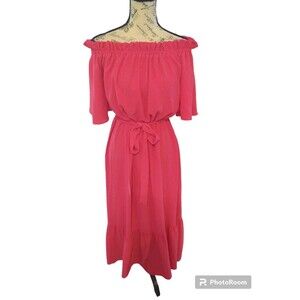 Flying tomatoe Ruffled Maxi Dress Small Pink Boho Feminine Cottagecore